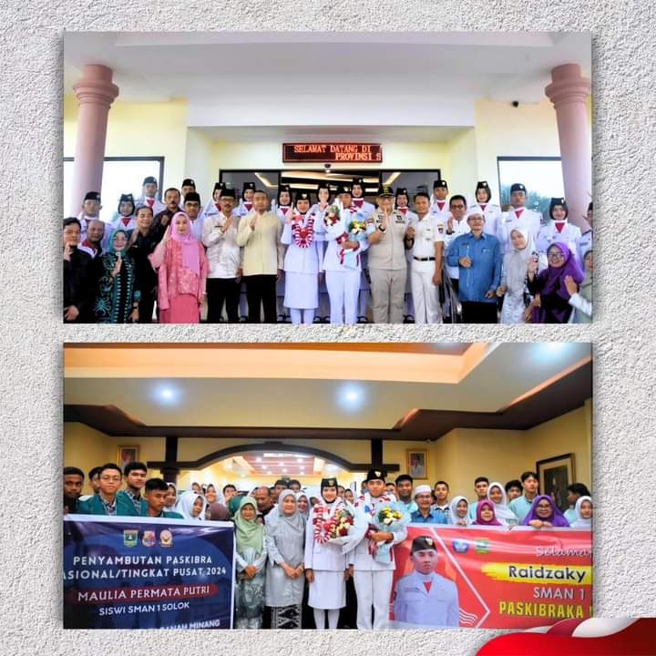 Penyambutan 2 orang paskibraka nasional oleh pemko padang