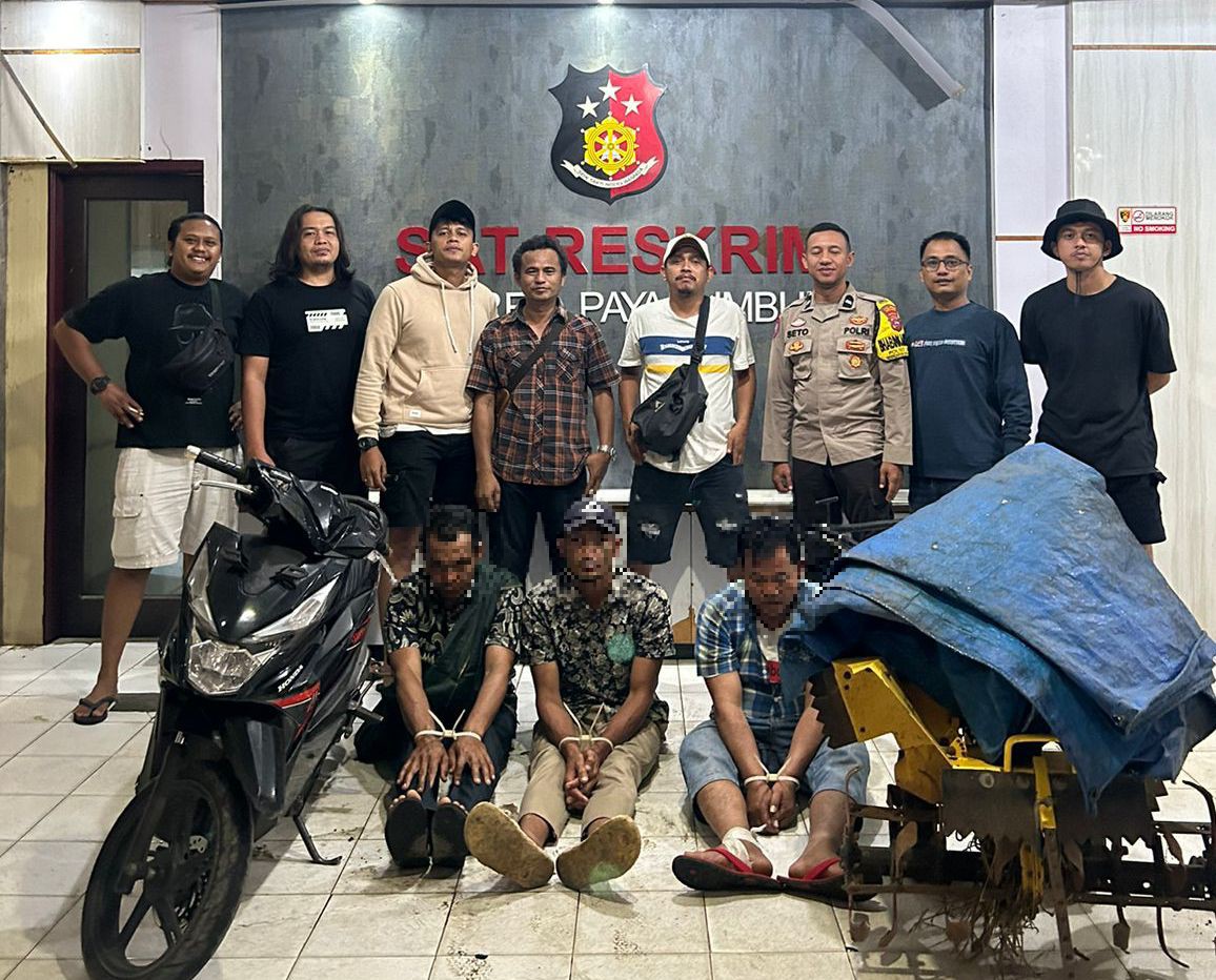 Tiga pelaku pencuri mesin bajak ditangkap polisi