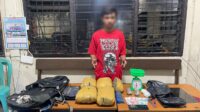 Pengedar dan barang bukti diamankan di Mapolres Payakumbuh